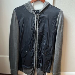 Free people black/grey terry and nylon jacket
